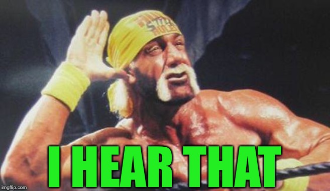 Hulk Hogan Ear | I HEAR THAT | image tagged in hulk hogan ear | made w/ Imgflip meme maker