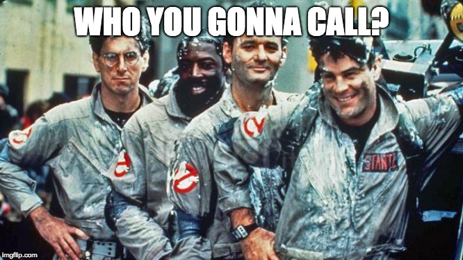ghostbusters | WHO YOU GONNA CALL? | image tagged in ghostbusters | made w/ Imgflip meme maker