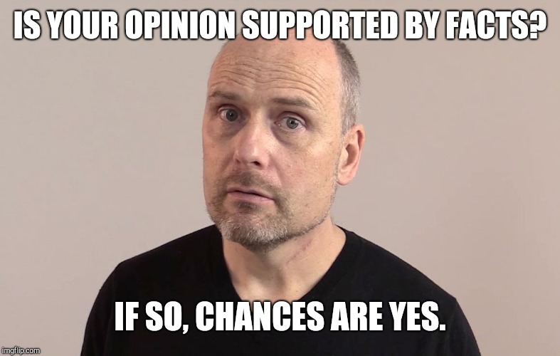 Stefan Molyneux | IS YOUR OPINION SUPPORTED BY FACTS? IF SO, CHANCES ARE YES. | image tagged in stefan molyneux | made w/ Imgflip meme maker