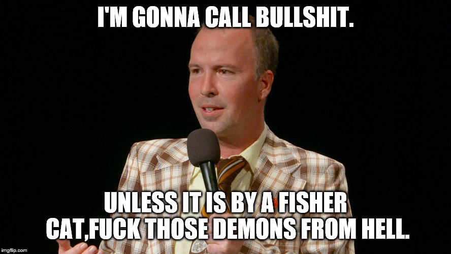 I'M GONNA CALL BULLSHIT. UNLESS IT IS BY A FISHER CAT,F**K THOSE DEMONS FROM HELL. | made w/ Imgflip meme maker
