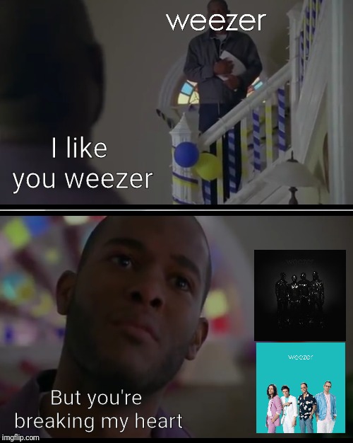 I like you weezer; But you're breaking my heart | image tagged in music | made w/ Imgflip meme maker