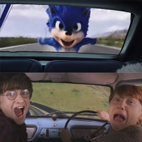 High Quality Sonic Chasing Blank Meme Template