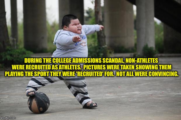 Stanford's new futbol sensation | DURING THE COLLEGE ADMISSIONS SCANDAL, NON-ATHLETES WERE RECRUITED AS ATHLETES.  PICTURES WERE TAKEN SHOWING THEM PLAYING THE SPORT THEY WERE 'RECRUITED' FOR.  NOT ALL WERE CONVINCING. | image tagged in soccer | made w/ Imgflip meme maker