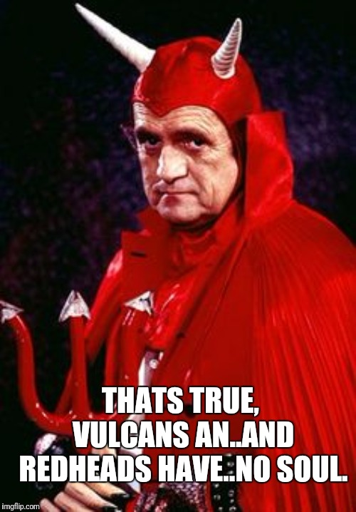 THATS TRUE, VULCANS AN..AND REDHEADS HAVE..NO SOUL. | made w/ Imgflip meme maker