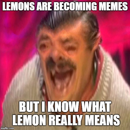 risitas deep fried | LEMONS ARE BECOMING MEMES; BUT I KNOW WHAT LEMON REALLY MEANS | image tagged in risitas deep fried | made w/ Imgflip meme maker