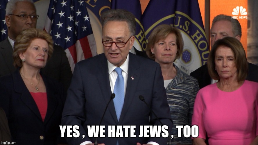 Democrat congressmen | YES , WE HATE JEWS , TOO | image tagged in democrat congressmen | made w/ Imgflip meme maker