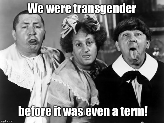 History repeats itself | We were transgender; before it was even a term! | image tagged in the three stooges,transgender,funny memes,political meme | made w/ Imgflip meme maker