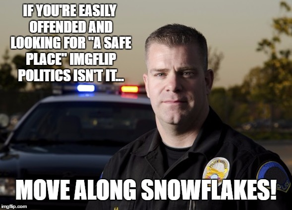 Just because i used the word Snowflakes------Wait for it. Lighten up people. We're all flakes here | IF YOU'RE EASILY OFFENDED AND LOOKING FOR "A SAFE PLACE" IMGFLIP POLITICS ISN'T IT... MOVE ALONG SNOWFLAKES! | image tagged in random,snowflakes,offended,imgflip users,trolling | made w/ Imgflip meme maker