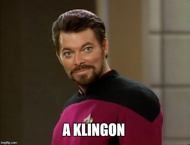 Riker | A KLINGON | image tagged in riker | made w/ Imgflip meme maker