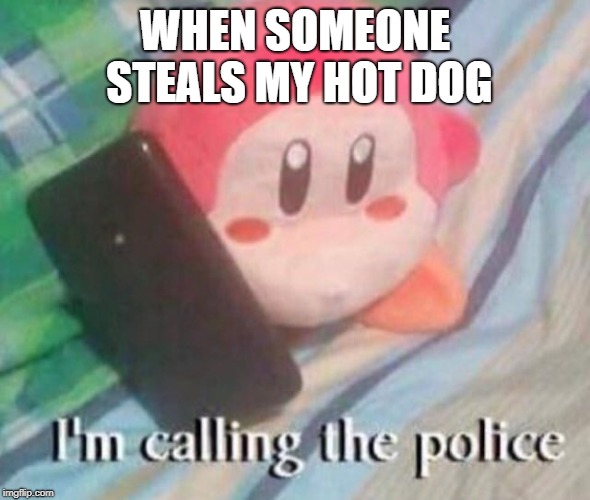 Waddle Dee calls the Police | WHEN SOMEONE STEALS MY HOT DOG | image tagged in waddle dee calls the police | made w/ Imgflip meme maker