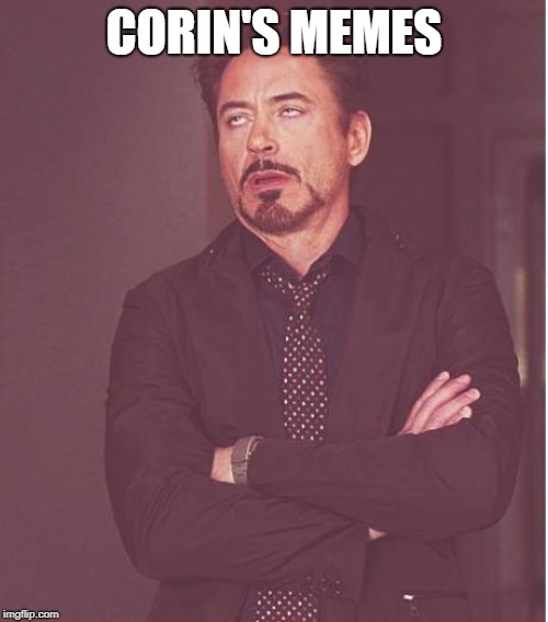 Face You Make Robert Downey Jr Meme | CORIN'S MEMES | image tagged in memes,face you make robert downey jr | made w/ Imgflip meme maker