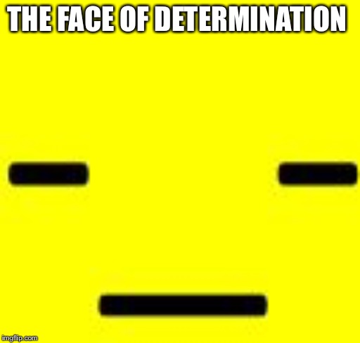 undertale meme | THE FACE OF DETERMINATION | image tagged in undertale meme | made w/ Imgflip meme maker