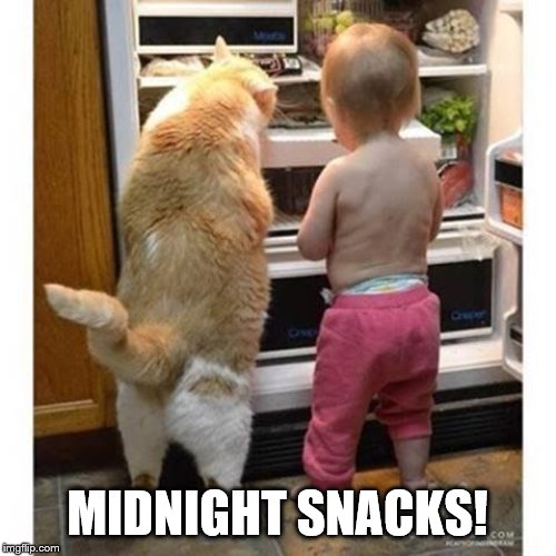 MIDNIGHT SNACK | MIDNIGHT SNACKS! | image tagged in midnight snack | made w/ Imgflip meme maker