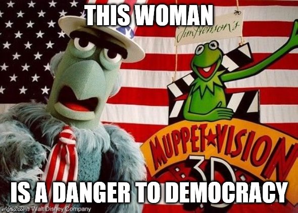 THIS WOMAN IS A DANGER TO DEMOCRACY | made w/ Imgflip meme maker