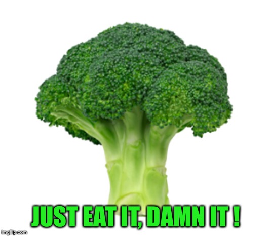 Brocolli | JUST EAT IT, DAMN IT ! | image tagged in brocolli | made w/ Imgflip meme maker
