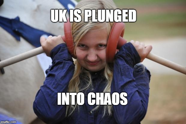 Plungers | UK IS PLUNGED; INTO CHAOS | image tagged in plungers | made w/ Imgflip meme maker