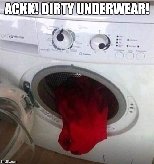 Dirty underwear
 | ACKK! DIRTY UNDERWEAR! | image tagged in funny washing machine,funny washing,dirty underwear | made w/ Imgflip meme maker
