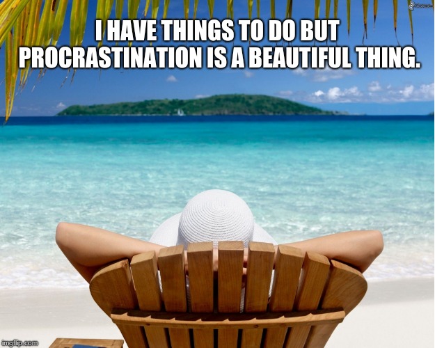 Relax, tomorrow can wait | I HAVE THINGS TO DO BUT PROCRASTINATION IS A BEAUTIFUL THING. | image tagged in relax,procrastination,stop working | made w/ Imgflip meme maker