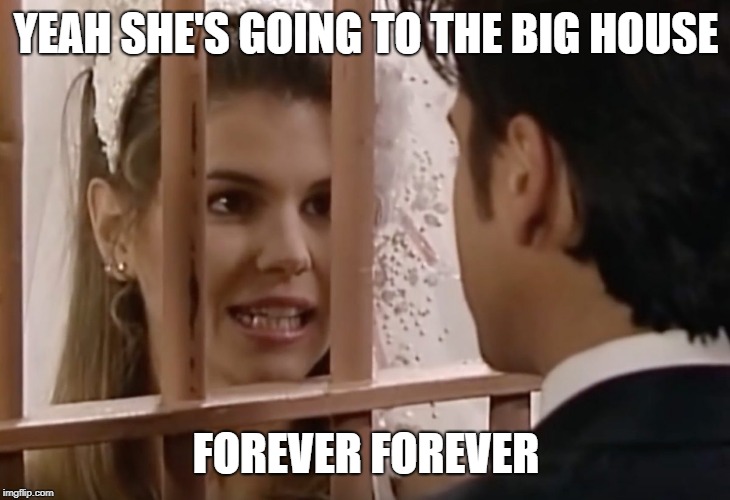Lori Loughlin as "Aunt Becky" | YEAH SHE'S GOING TO THE BIG HOUSE; FOREVER FOREVER | image tagged in lori loughlin as aunt becky | made w/ Imgflip meme maker