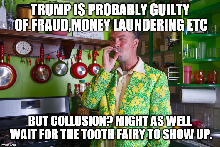 TRUMP IS PROBABLY GUILTY OF FRAUD,MONEY LAUNDERING ETC BUT COLLUSION? MIGHT AS WELL WAIT FOR THE TOOTH FAIRY TO SHOW UP. | made w/ Imgflip meme maker