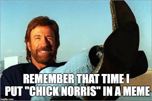 Chuck Norris Says | REMEMBER THAT TIME I PUT "CHICK NORRIS" IN A MEME | image tagged in chuck norris says | made w/ Imgflip meme maker
