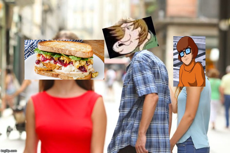 Distracted Shaggy | image tagged in memes,distracted boyfriend,shaggy,sandwich | made w/ Imgflip meme maker