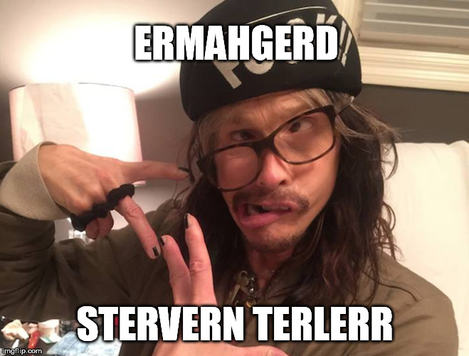 Ermahgerd Errersmert | ERMAHGERD; STERVERN TERLERR | image tagged in ermahgerd,aerosmith,steven tyler | made w/ Imgflip meme maker