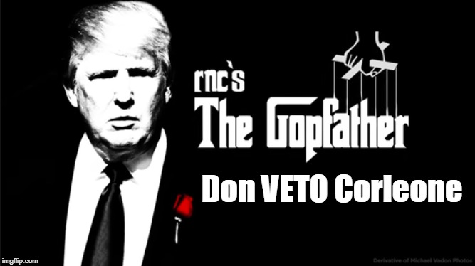Don VETO Corleone | image tagged in corleone,godfather,trump,veto | made w/ Imgflip meme maker