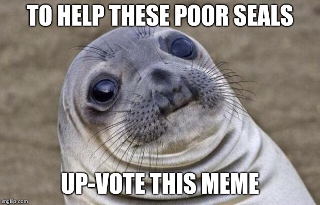 Awkward Moment Sealion | TO HELP THESE POOR SEALS; UP-VOTE THIS MEME | image tagged in memes,awkward moment sealion | made w/ Imgflip meme maker