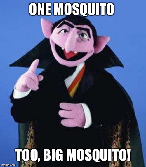 The Count | ONE MOSQUITO TOO, BIG MOSQUITO! | image tagged in the count | made w/ Imgflip meme maker