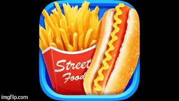 Street food  | image tagged in gifs,hot dog,french fries | made w/ Imgflip images-to-gif maker