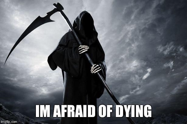 Death | IM AFRAID OF DYING | image tagged in death | made w/ Imgflip meme maker