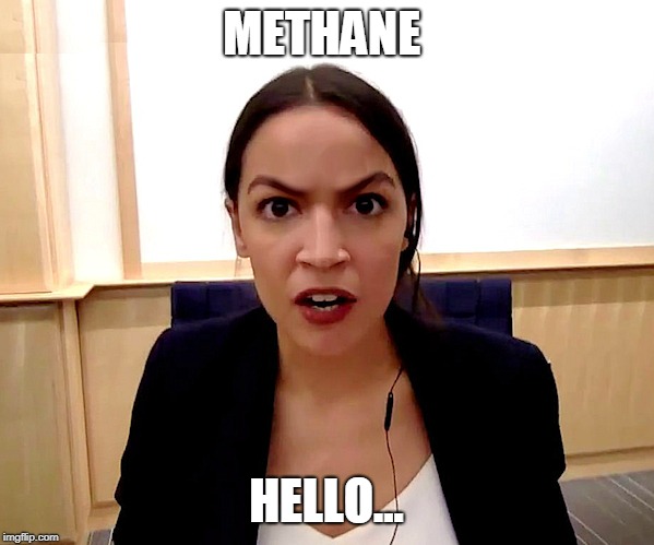 Alexandria Ocasio-Cortez | METHANE HELLO... | image tagged in alexandria ocasio-cortez | made w/ Imgflip meme maker