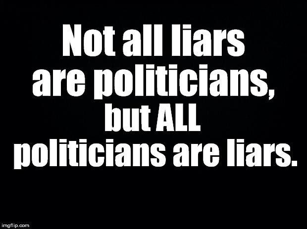 Black background | Not all liars are politicians, but ALL politicians are liars. | image tagged in black background | made w/ Imgflip meme maker