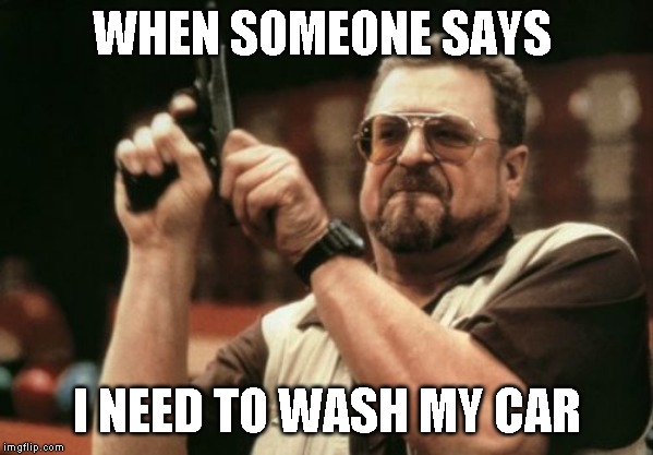 Am I The Only One Around Here Meme | WHEN SOMEONE SAYS; I NEED TO WASH MY CAR | image tagged in memes,am i the only one around here | made w/ Imgflip meme maker