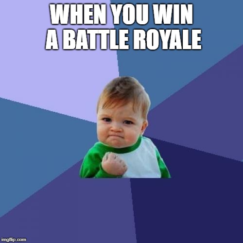 Success Kid | WHEN YOU WIN A BATTLE ROYALE | image tagged in memes,success kid | made w/ Imgflip meme maker