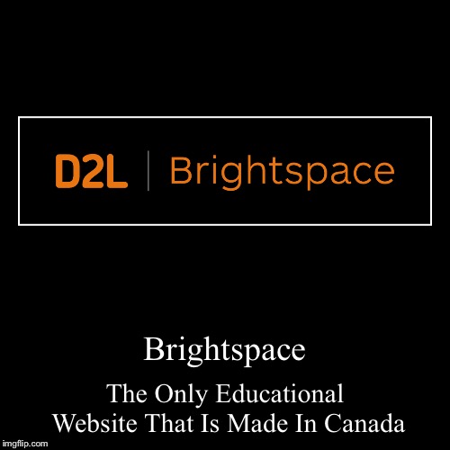 Demotivational About Brightspace The Website | image tagged in funny,demotivationals,canada,educational | made w/ Imgflip demotivational maker