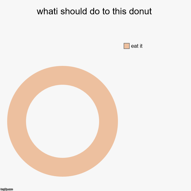 whati should do to this donut | eat it | image tagged in charts,donut charts | made w/ Imgflip chart maker