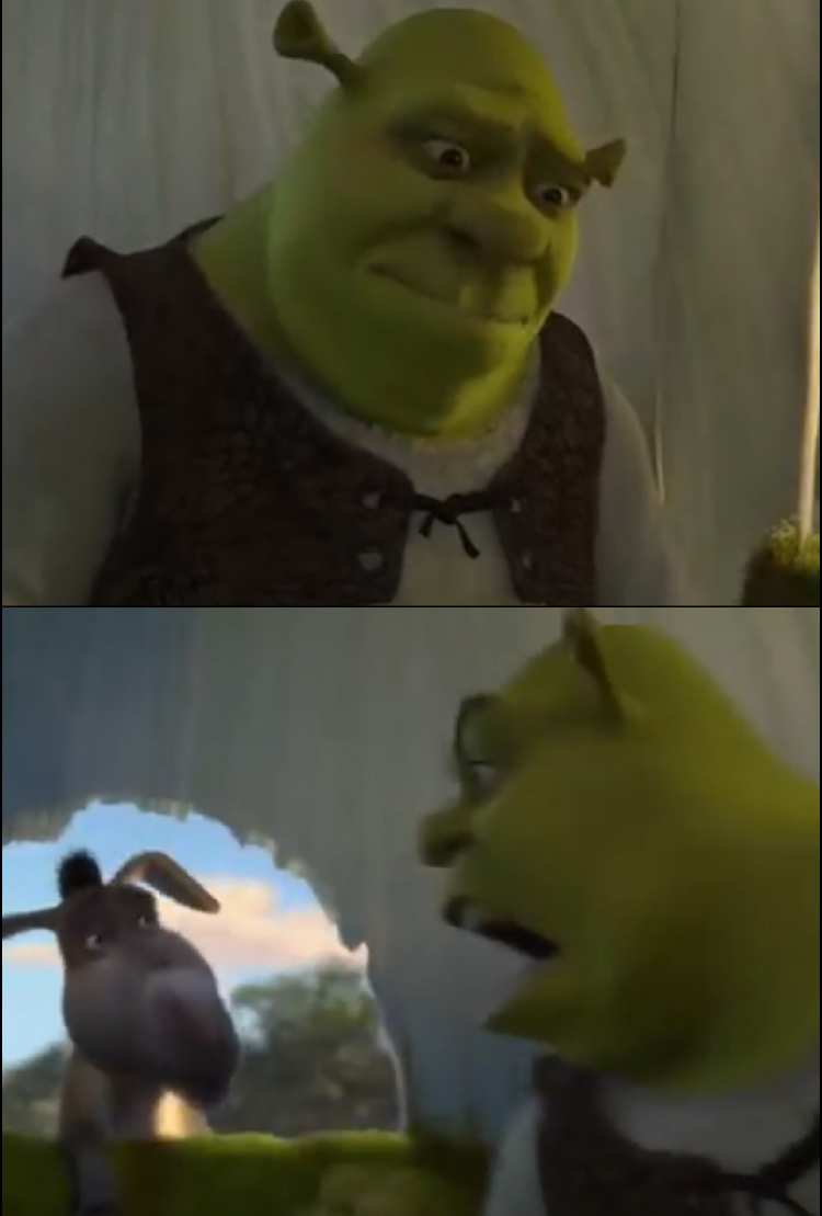 High Quality Shrek yelling at donkey Blank Meme Template