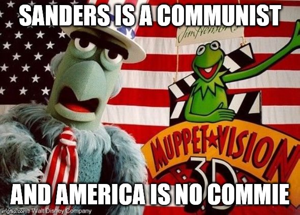 SANDERS IS A COMMUNIST AND AMERICA IS NO COMMIE | made w/ Imgflip meme maker