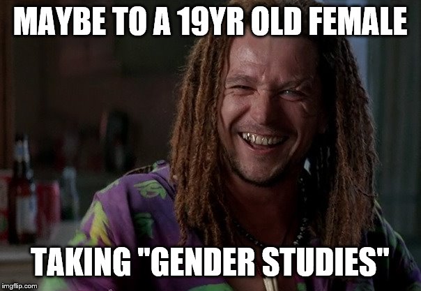 MAYBE TO A 19YR OLD FEMALE TAKING "GENDER STUDIES" | made w/ Imgflip meme maker