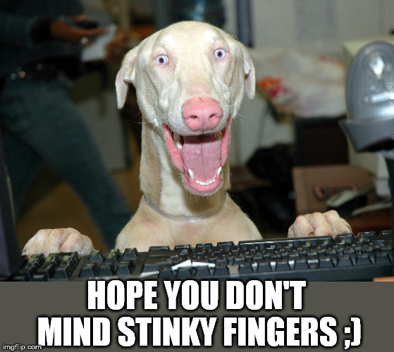 HOPE YOU DON'T MIND STINKY FINGERS ;) | made w/ Imgflip meme maker