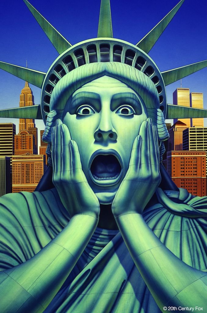 Scared Lady Liberty Blank Meme Template