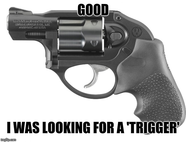 GOOD I WAS LOOKING FOR A 'TRIGGER' | made w/ Imgflip meme maker