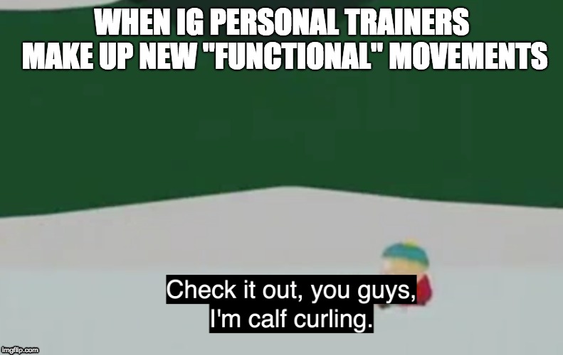 IG personal trainers | WHEN IG PERSONAL TRAINERS MAKE UP NEW "FUNCTIONAL" MOVEMENTS | image tagged in gym | made w/ Imgflip meme maker