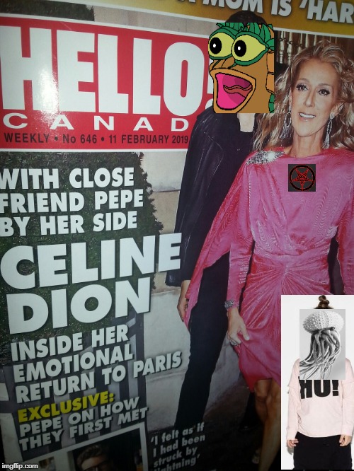 Celine Dion: Just walk away | image tagged in celine dion,pepe the frog,hello,celinununu,cthulu | made w/ Imgflip meme maker