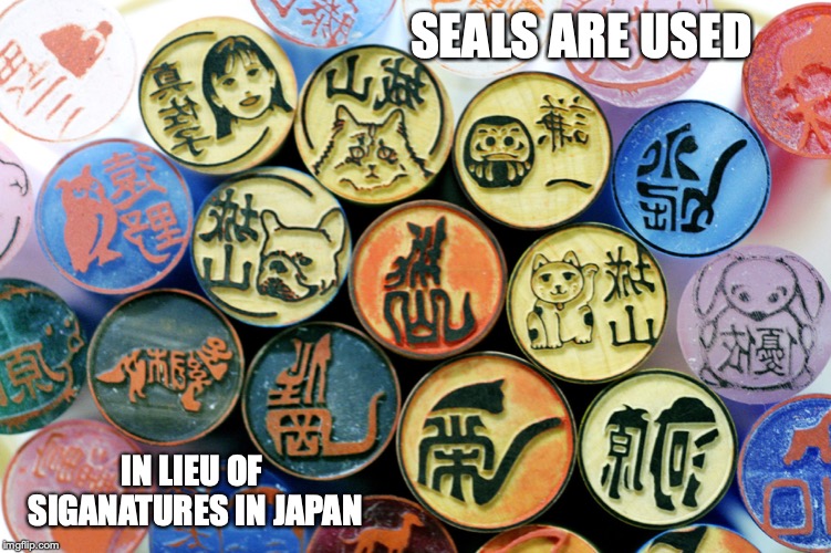 Seals | SEALS ARE USED; IN LIEU OF SIGANATURES IN JAPAN | image tagged in seals,memes,japan | made w/ Imgflip meme maker