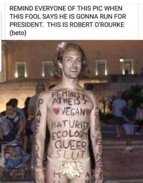Beto: NOT even a contender! | image tagged in spay  neuter your liberals,liberalism is a mental illness,insanely ridiculous,robert beto o'rourke,imbecile,stop the insanity | made w/ Imgflip meme maker