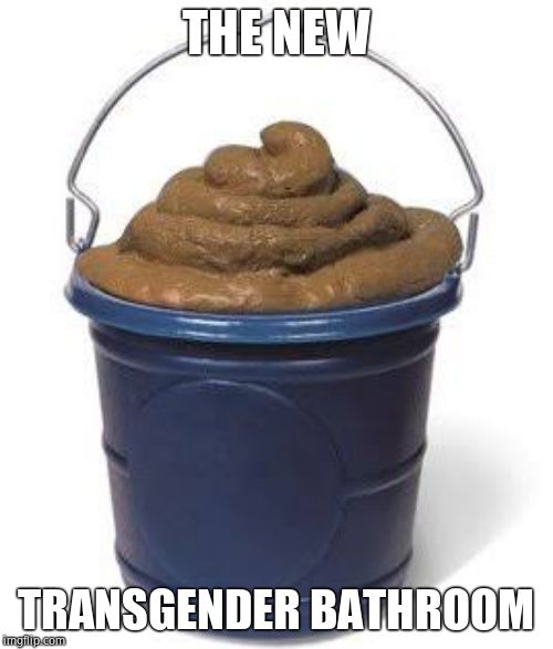 Bucket of shit | THE NEW TRANSGENDER BATHROOM | image tagged in bucket of shit | made w/ Imgflip meme maker