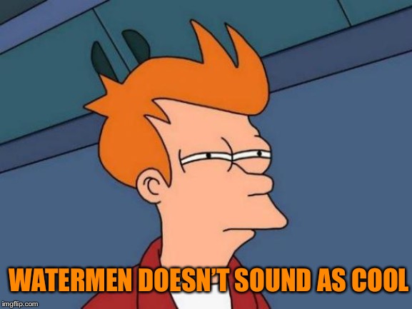 Futurama Fry Meme | WATERMEN DOESN’T SOUND AS COOL | image tagged in memes,futurama fry | made w/ Imgflip meme maker